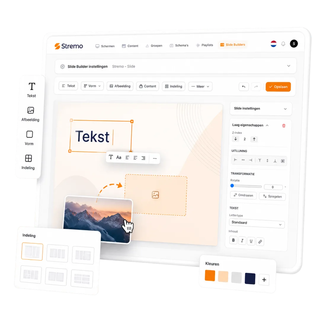 Templates per sector in de narrowcasting oplossing